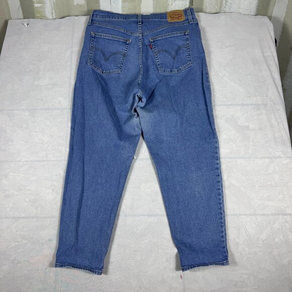 Levi's Tapered Leg Jeans Womens Blue Denim High Waisted 5-Pocekts Size 32 - Picture 2 of 16